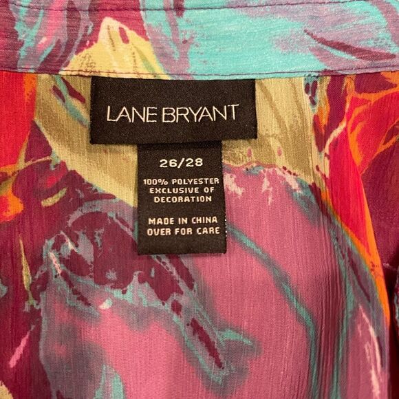 Lane Bryant Semi Sheer Floral Sequins Long Sleeve Top.Size 26/28 - Picture 13 of 14